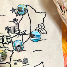 Load image into Gallery viewer, Island Hot Spots Cotton Canvas Tote Bag