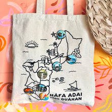 Load image into Gallery viewer, Island Hot Spots Cotton Canvas Tote Bag