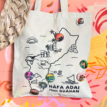 Load image into Gallery viewer, Island Hot Spots Cotton Canvas Tote Bag