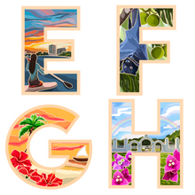 Load image into Gallery viewer, Guahan Letter Acrylic Keychain A-Z 2.5 in