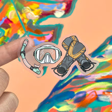 Load image into Gallery viewer, Snorkeling Gear Clear Sticker 3 in