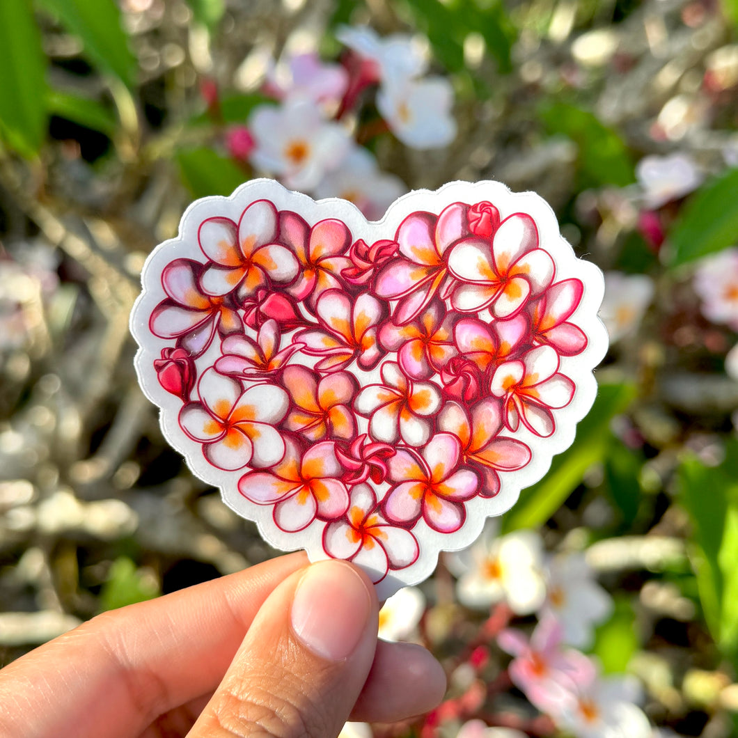 Plumerias in Bloom Clear Sticker 3 in