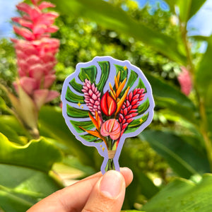 Tropical Floral Bouquet Sticker 3 in