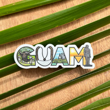 Load image into Gallery viewer, GUAM Sinahi &amp; Hut Clear Sticker 4 in
