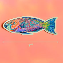 Load image into Gallery viewer, Palakse' (Parrotfish) Sticker 7 in
