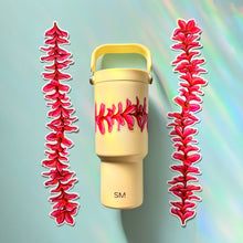 Load image into Gallery viewer, Pink Flame Plumeria Strand Wraparound Clear Sticker
