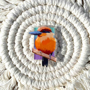 Kingfisher Acrylic Pin 1.75 in