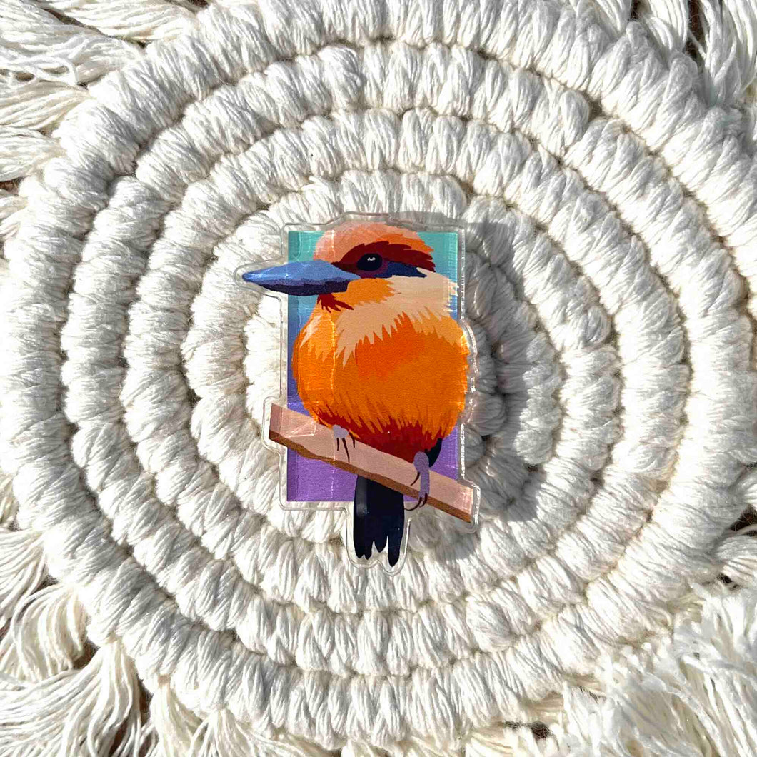 Kingfisher Acrylic Pin 1.75 in