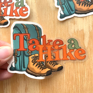 Take a Hike Clear Sticker 4 in