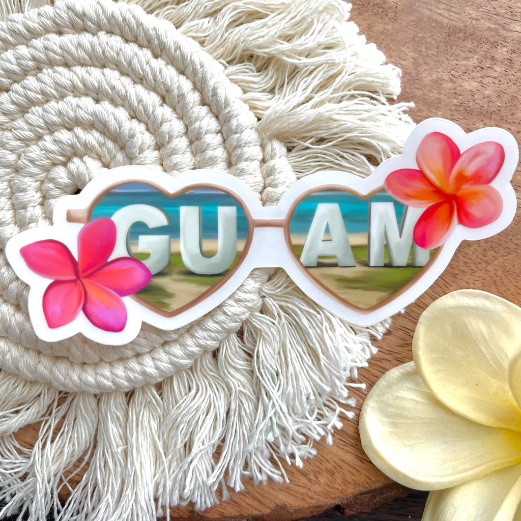 Guam Sunglasses Magnet 5x5