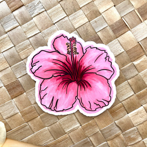 Pink Hibiscus Sticker 3 in