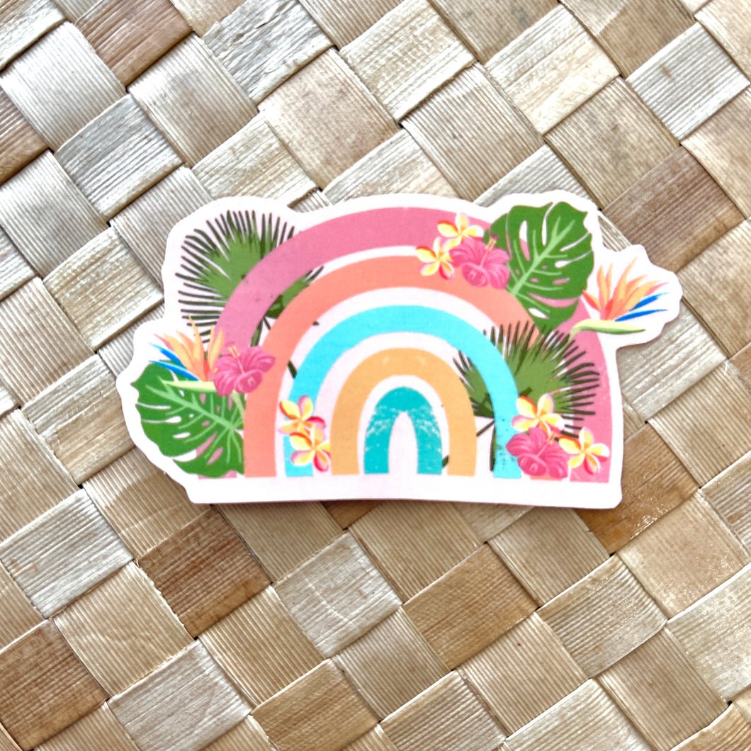 Tropical Rainbow Sticker 3 in