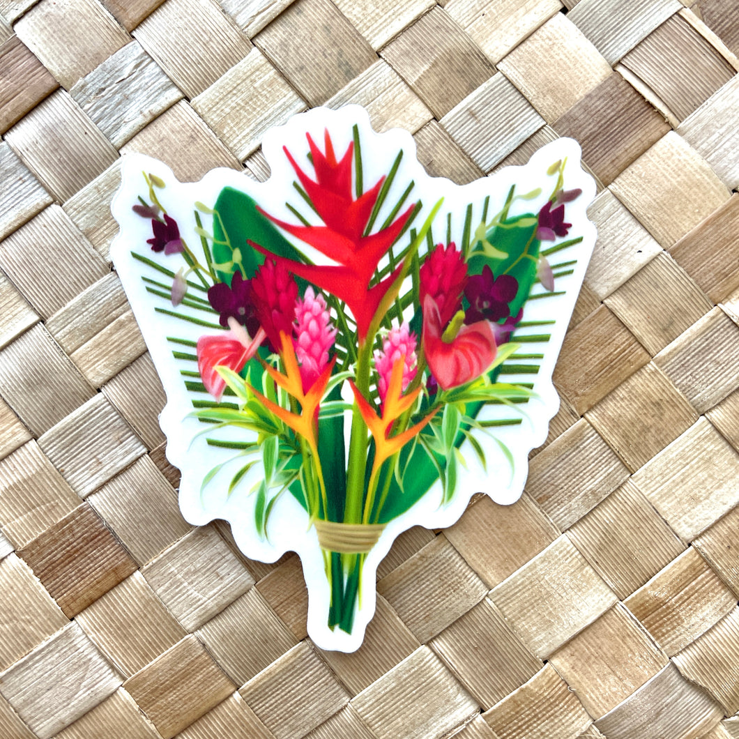 Floral Bouquet Clear Sticker 3 in