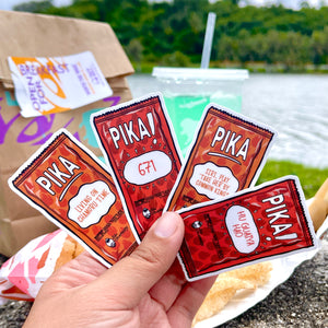 Pika Sauce Packets Variety Sticker 3 in