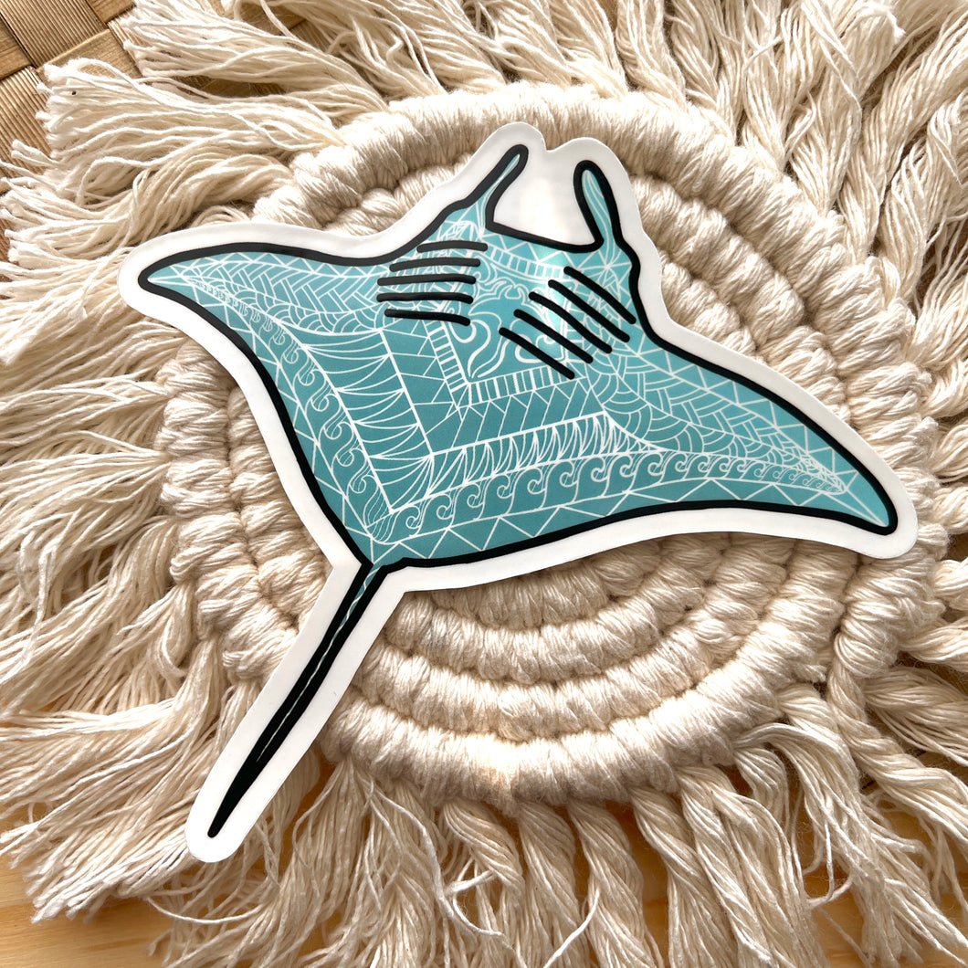 Tribal Manta Ray Sticker 4 in