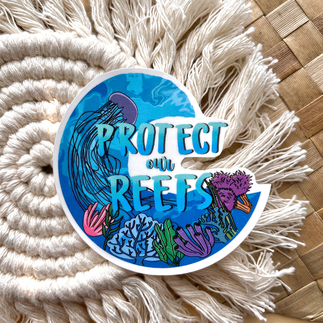 Protect our Reefs Sticker 3 in