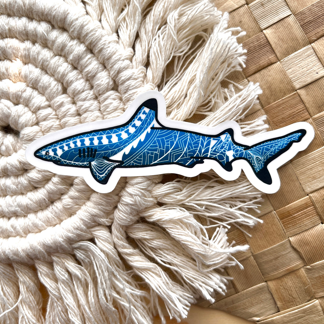 Tribal Reef Shark Sticker 4 in