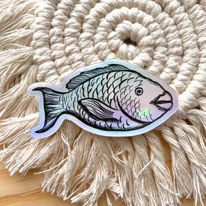 Parrotfish Holographic Sticker 3 in - 4 in