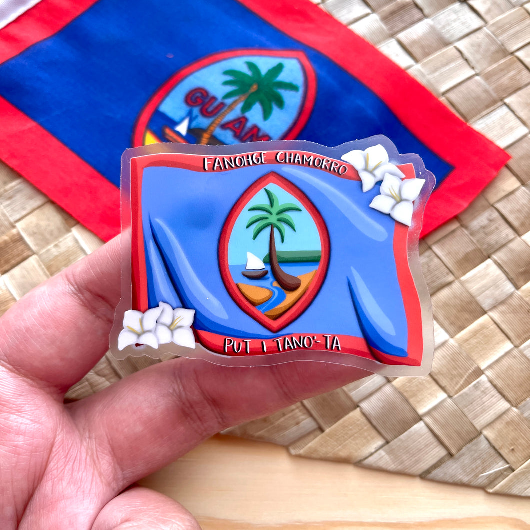 Flag of Guam Clear Sticker 3 in