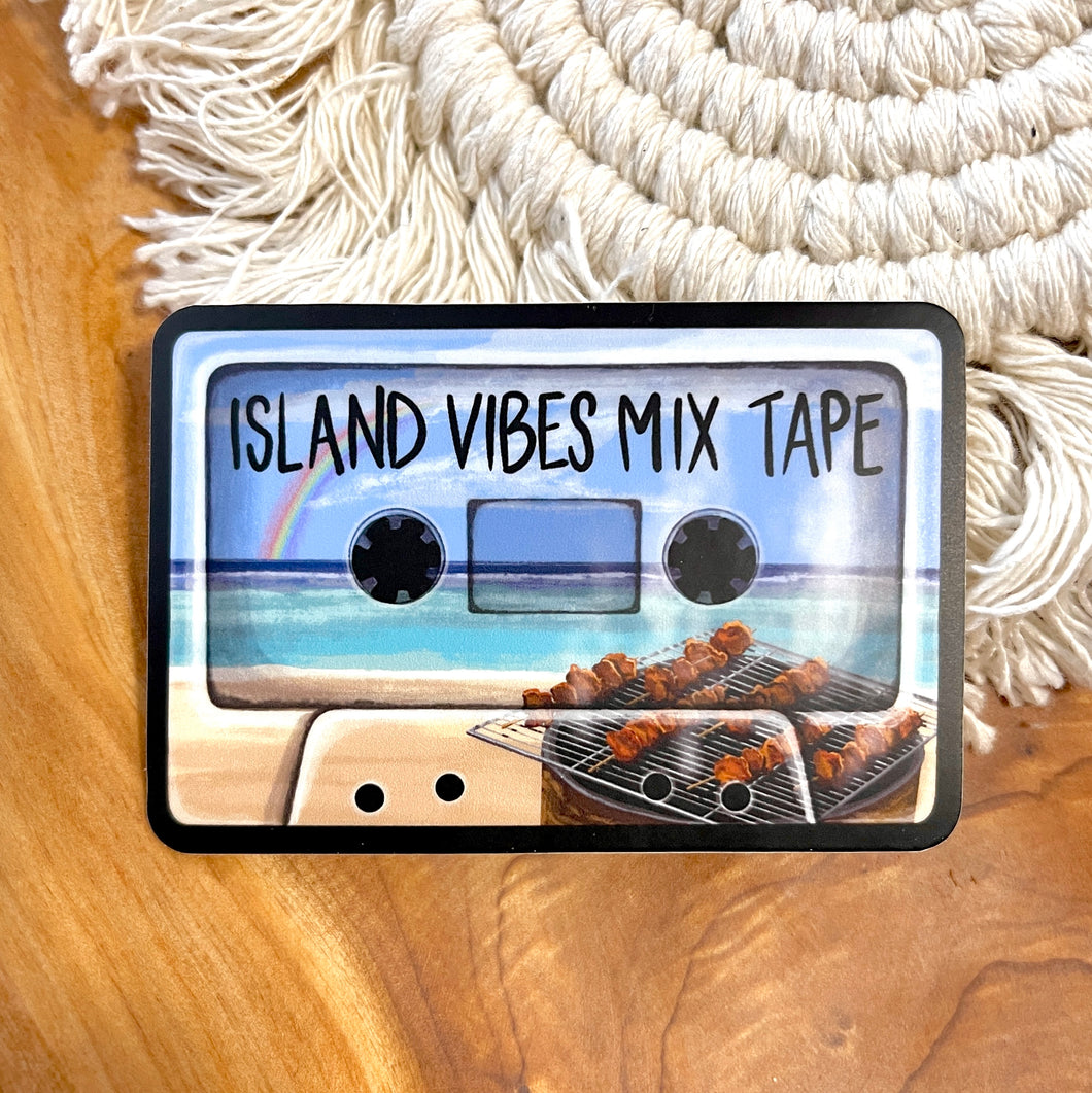 Island Vibes Mix Tape Sticker 3 in