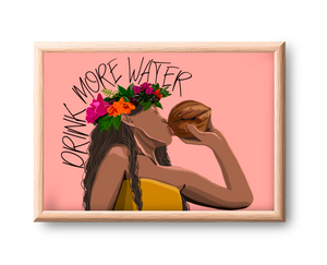 Drink More Water Art Print 5x7