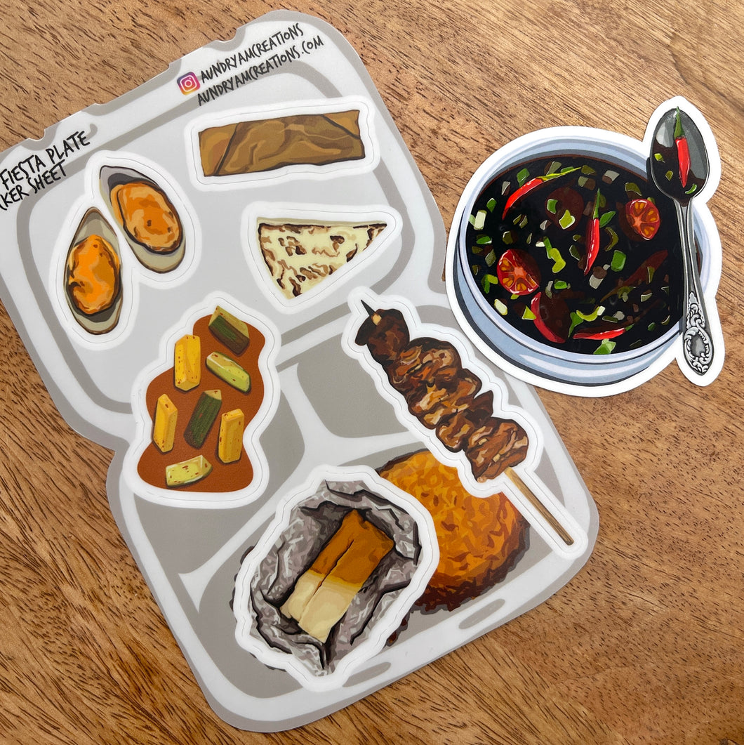 Fiesta Plate Sticker Sheet 4x6 in