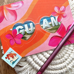 Guam Sunglasses Sticker Postcard 5x3.5 in