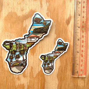 Scenic Guam Clear Sticker 3 in - 5 in